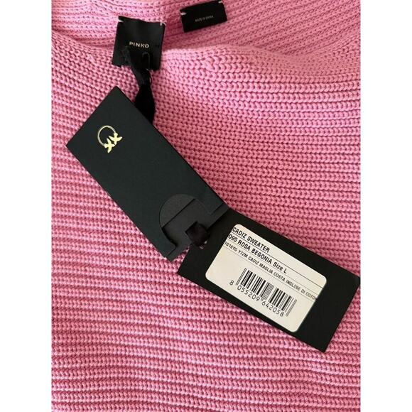 Pinko‎ Cadiz Sweater 095 Rosa Begonia Pink Size L 1G16YG Y7ZM Cadiz NWT - Picture 10 of 12